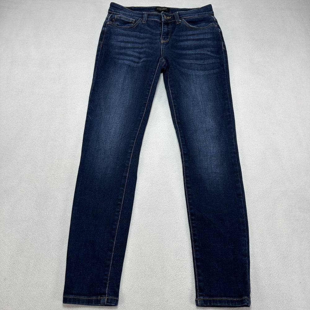 Judy Blue Jeans Womens 9/29 Blue Skinny Mid Rise Stretch‎ Denim Dark Wash Casual